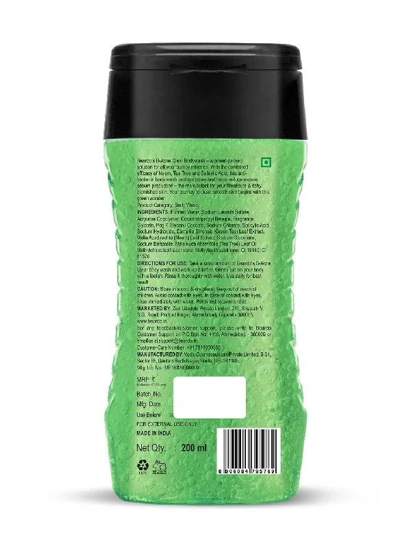 Beardo Body Acne Clear Body Wash for Men, 200 ml-9.webp